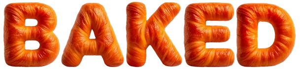 BAKED in a croissant pastry font