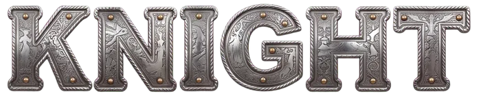 KNIGHT in a steel armour font