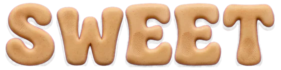 SWEET in a marzipan font