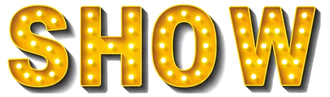 SHOW in a marquee light-bulb font