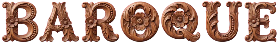 BAROQUE in a carved wood font